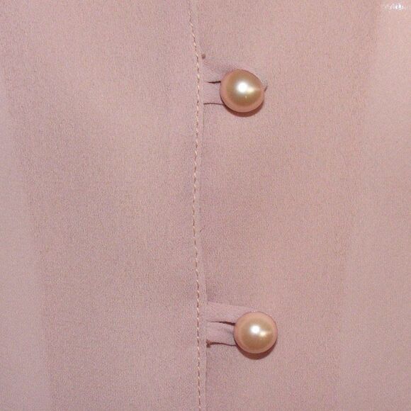 Vintage Blouse, M, Pink, Sequin statement Shoulders, Long sleeve, button front - Picture 8 of 11